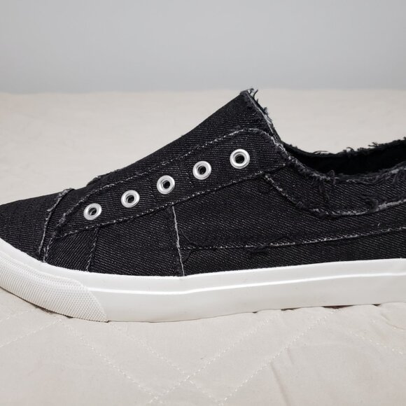 Corkys Babalu Canvas Laceless Slip-On Sneakers Black Women's Size 8 NWT - Picture 3 of 10